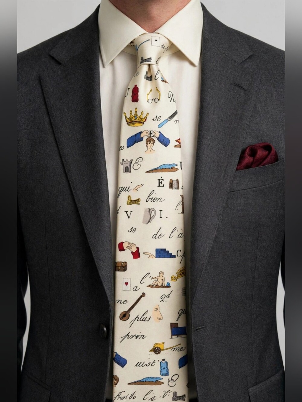 NEW Fornasetti Graphic Silk Tie